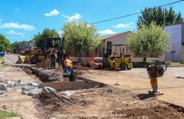 Avanza la etapa final de la Cuenca Este: trabajos en calle Rivadavia